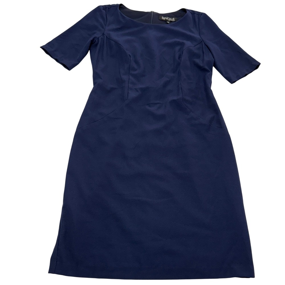 SINGLE‎ Los Angeles Dress Womens Medium Blue Sheath Knee Length Career Business